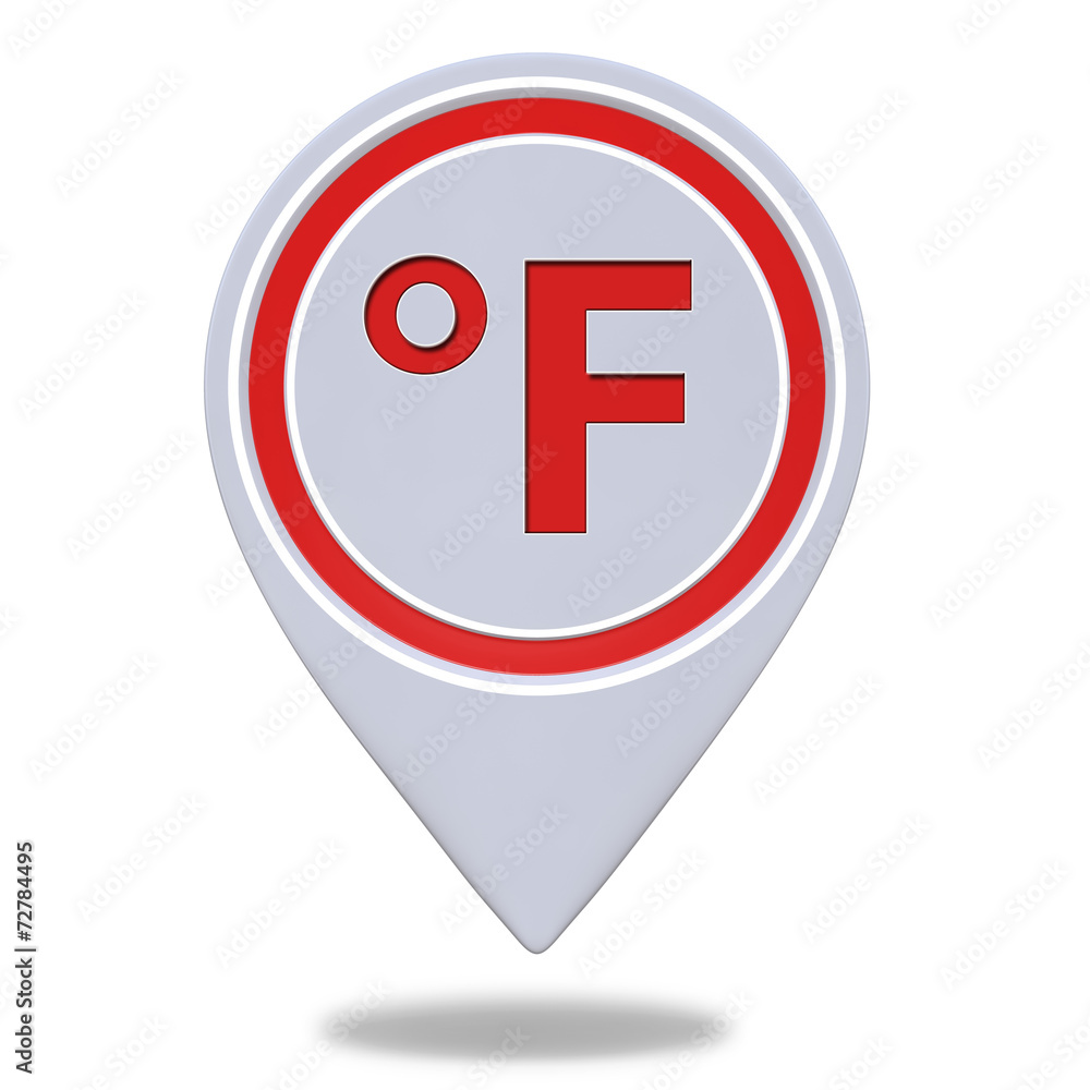 fahrenheit pointer icon on white background fahrenheit pointer icon on white background