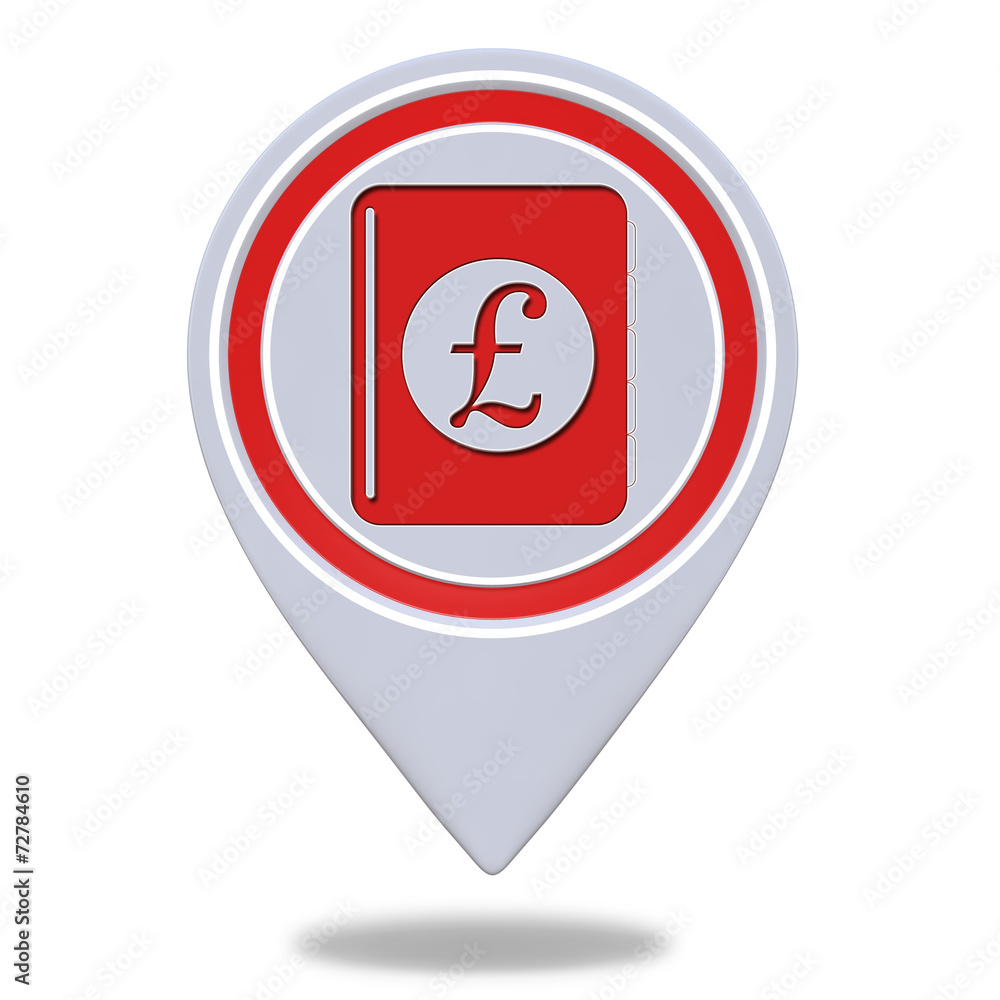 pound money book pointer icon on white background pound money book pointer icon on white background
