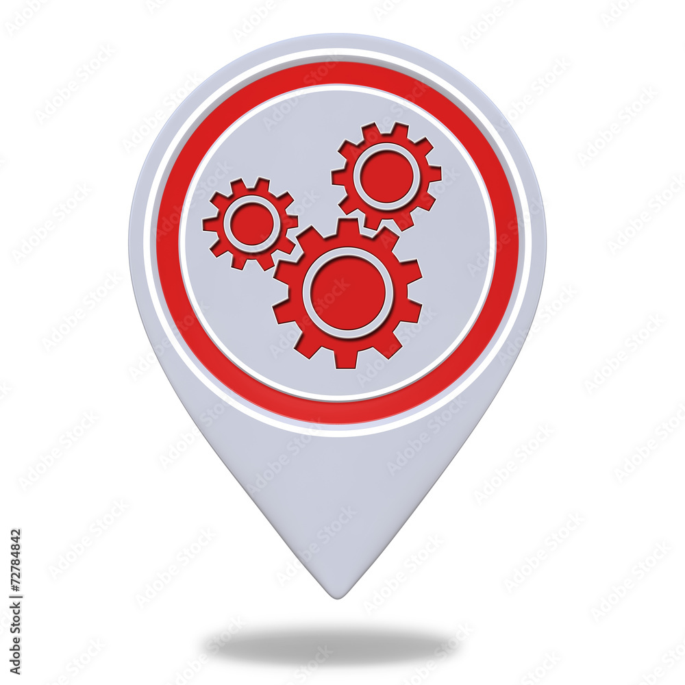 Settings pointer icon on white background Settings pointer icon on white background