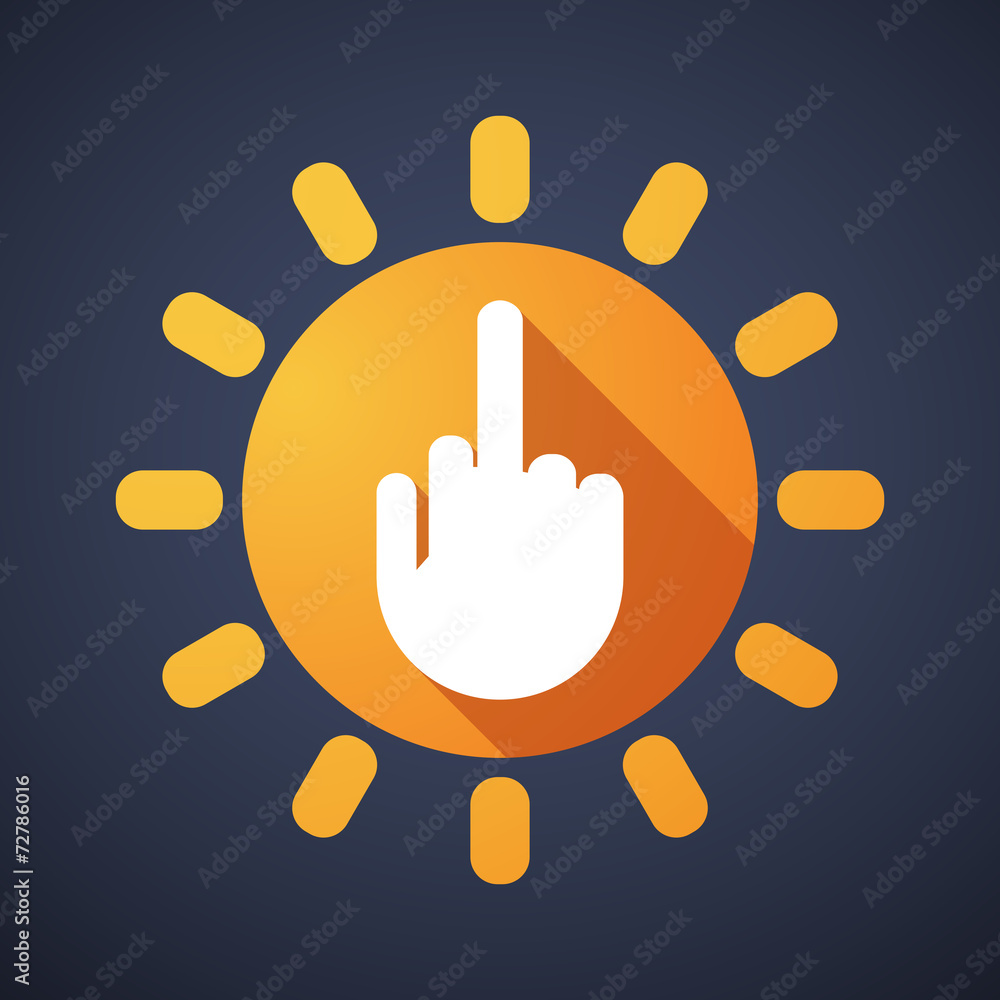 Obraz premium Sun icon with a hand