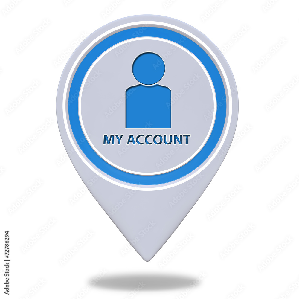 My account pointer icon on white background My account pointer icon on white background