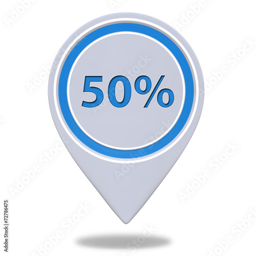 Fivety percent pointer icon on white background Free Download Fivety percent pointer icon on white background - GFXLoad