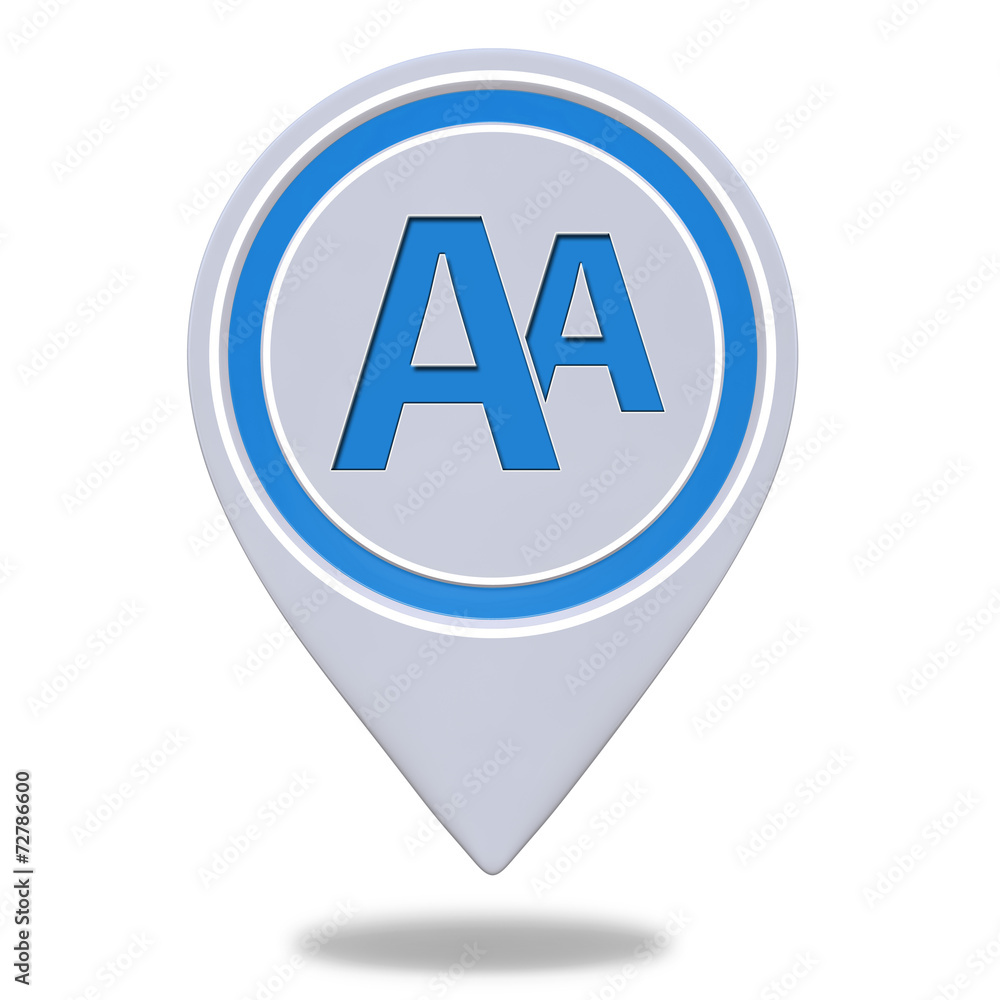 Alphabet pointer icon on white background Alphabet pointer icon on white background