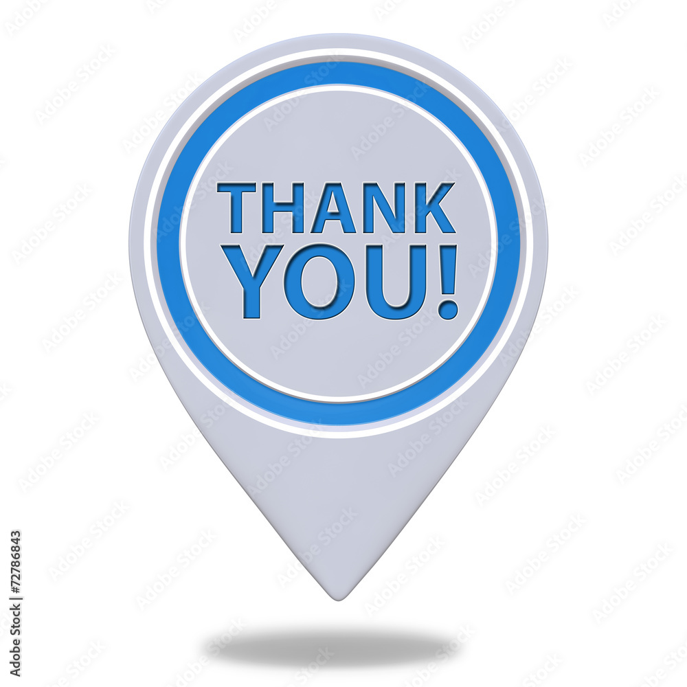 Thank you pointer icon on white background Thank you pointer icon on white background