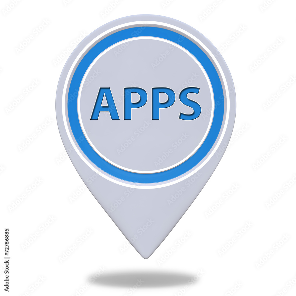 Apps pointer icon on white background Apps pointer icon on white background