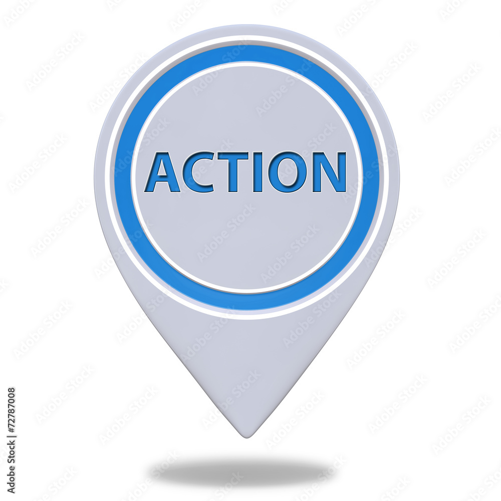 Action pointer icon on white background Action pointer icon on white background