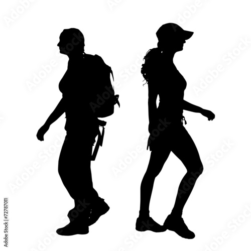 Vector silhouette of woman.