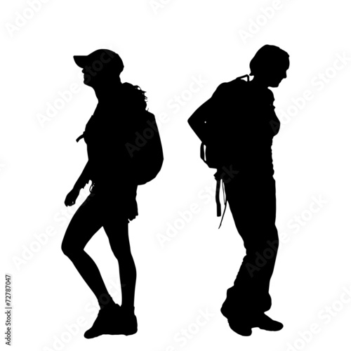 Vector silhouette of woman.