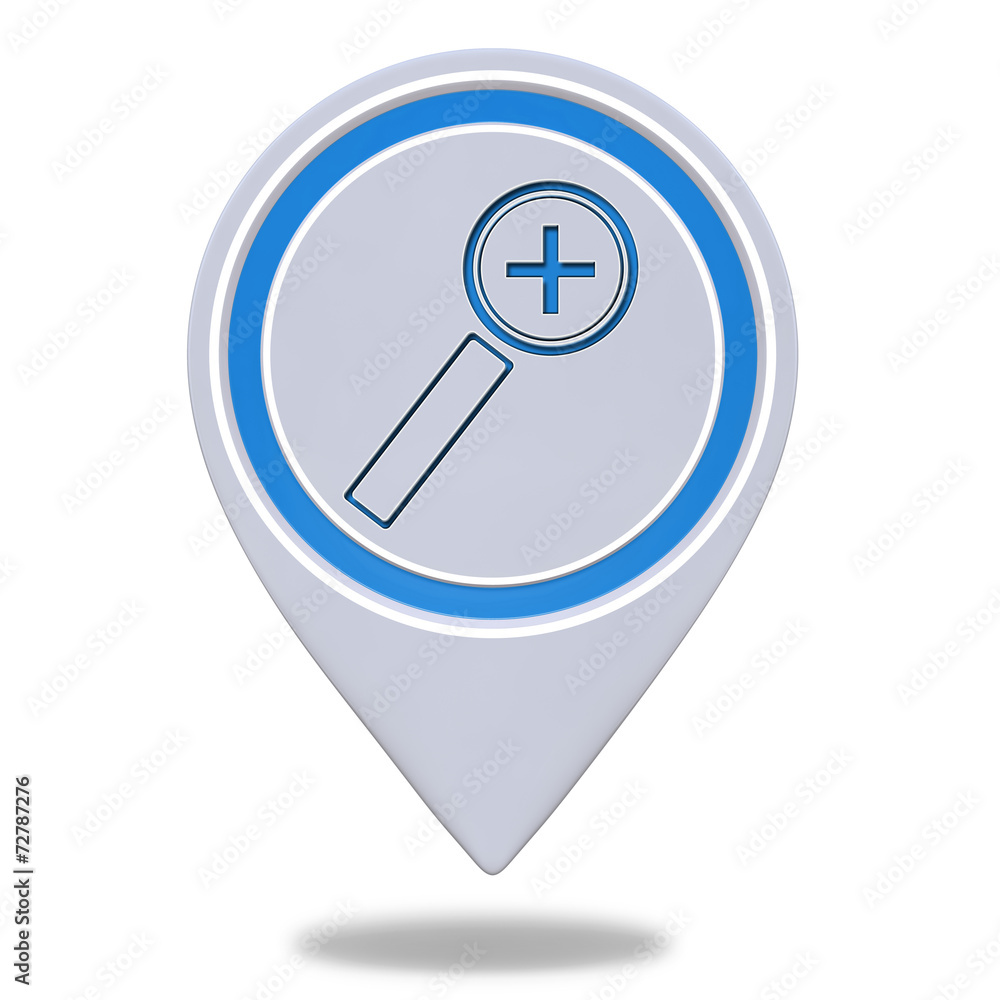 Zoom in pointer icon on white background Zoom in pointer icon on white background