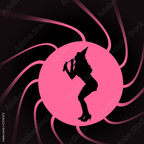 Vector silhouettes of woman.