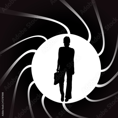 Vector silhouettes of woman.