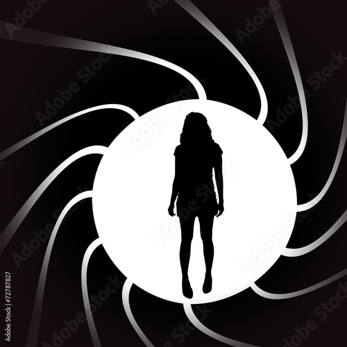 Vector silhouettes of sexy woman.