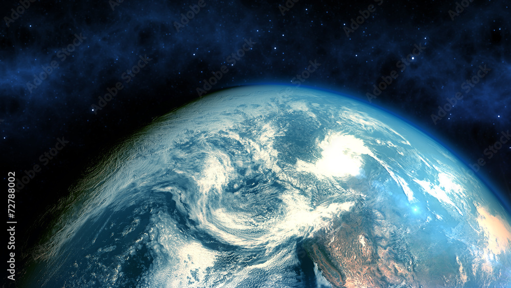 Fototapeta Realistic Earth closeup render