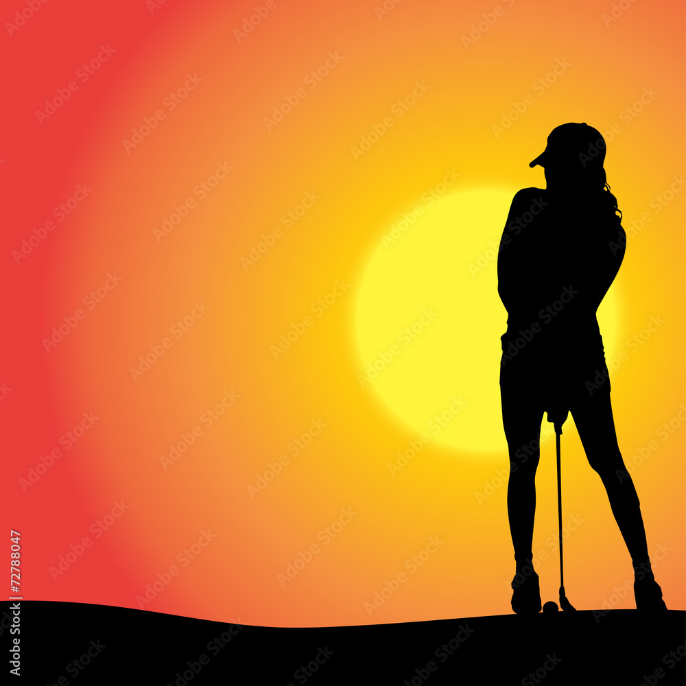 Vector silhouette of the woman.