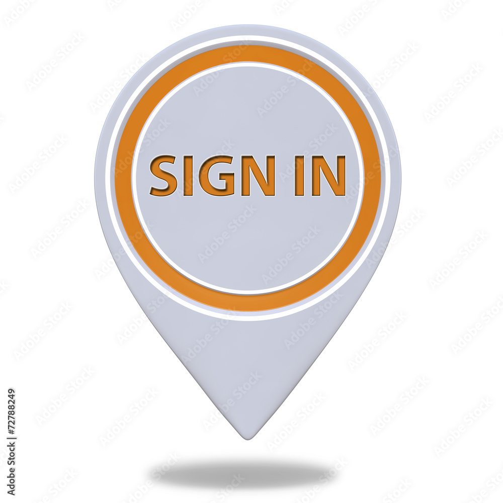 sign in pointer icon on white background sign in pointer icon on white background