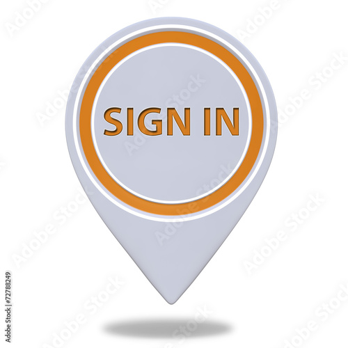 sign in pointer icon on white background