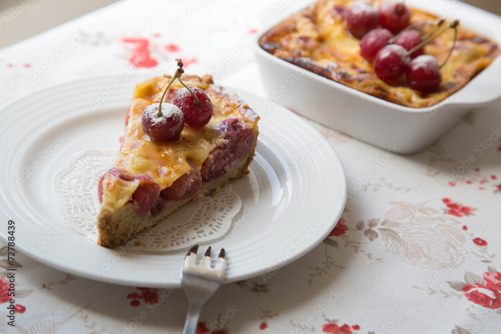 A piece of cherry pie A piece of cherry pie