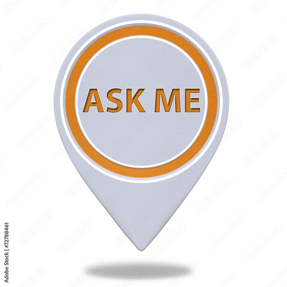 ask me pointer icon on white background ask me pointer icon on white background