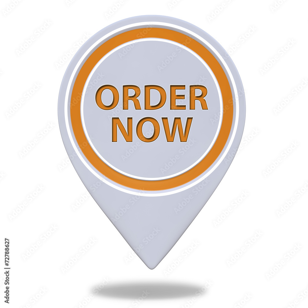 Order now pointer icon on white background Order now pointer icon on white background