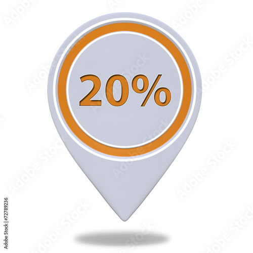 Twenty percent pointer icon on white background Free Download Twenty percent pointer icon on white background - GFXLoad