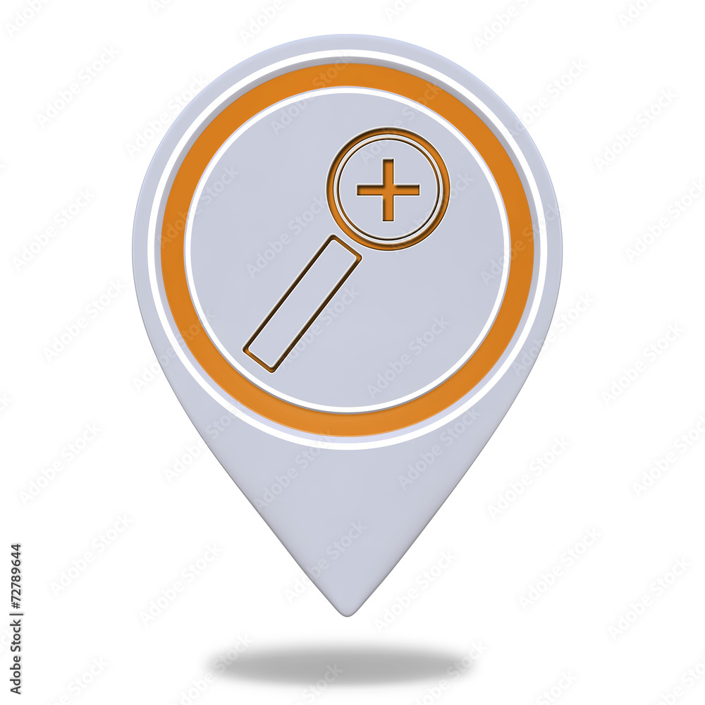 Zoom in pointer icon on white background Zoom in pointer icon on white background