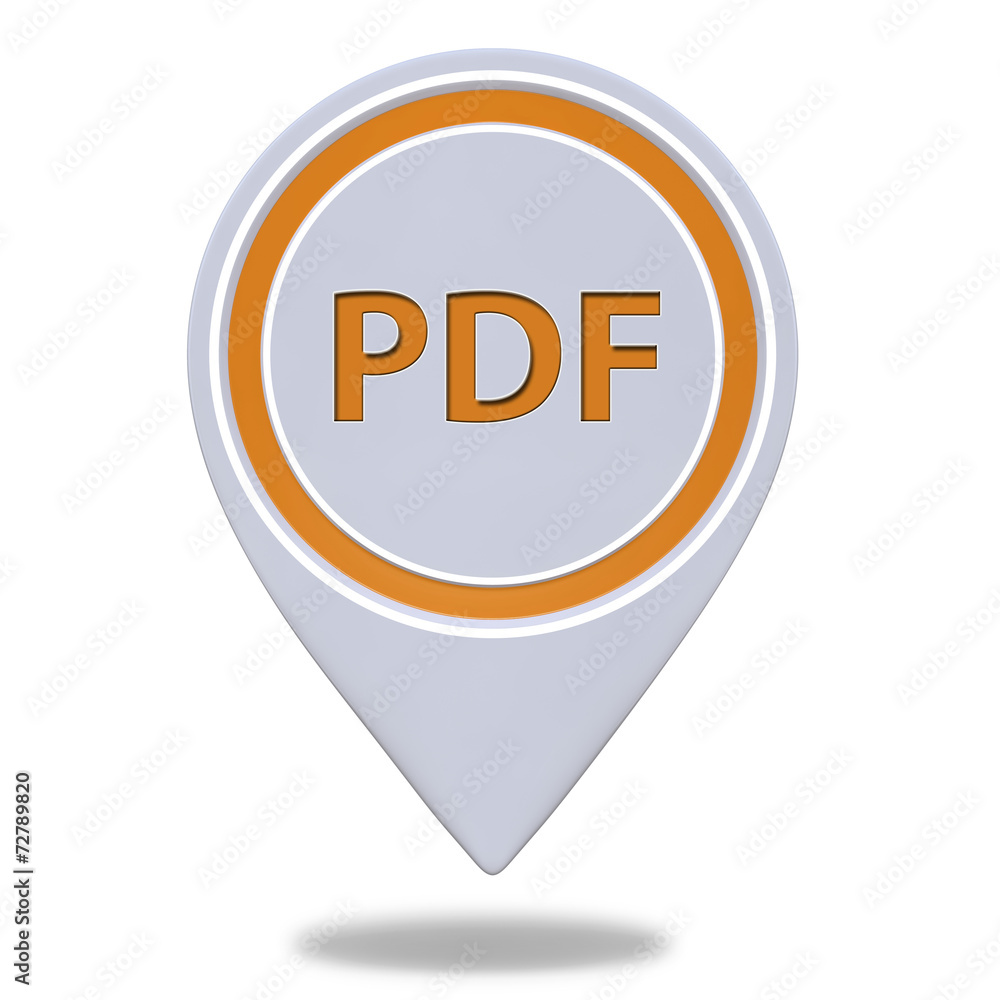 Pdf pointer icon on white background Pdf pointer icon on white background