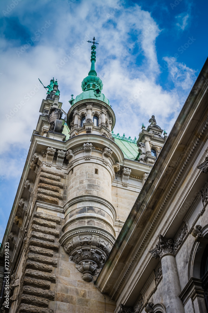 Fototapeta premium Rathaus Hamburg Innenhof