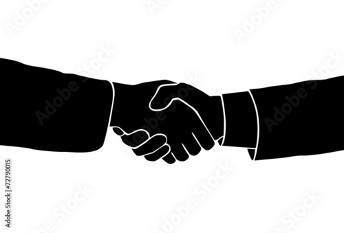 Handshake icon vector sillouette black business