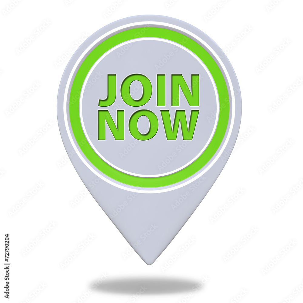 Join now pointer icon on white background Join now pointer icon on white background