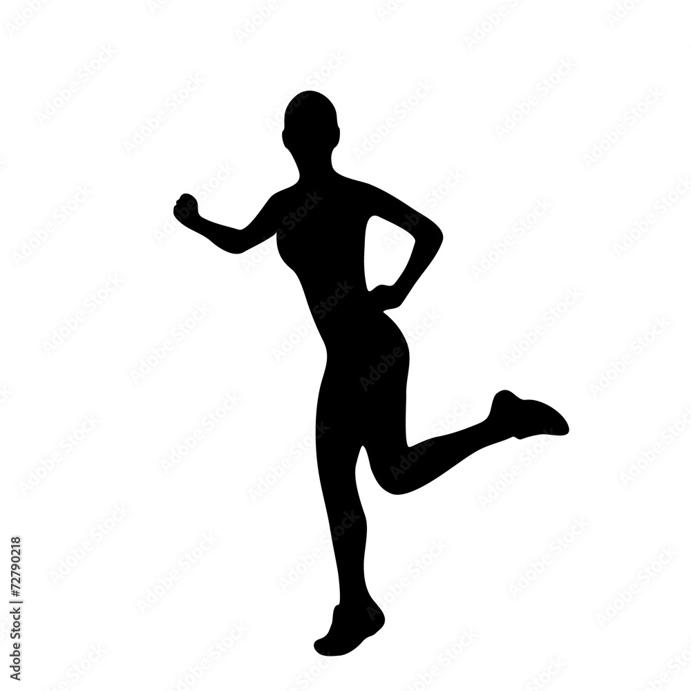 sport woman run silhouettes