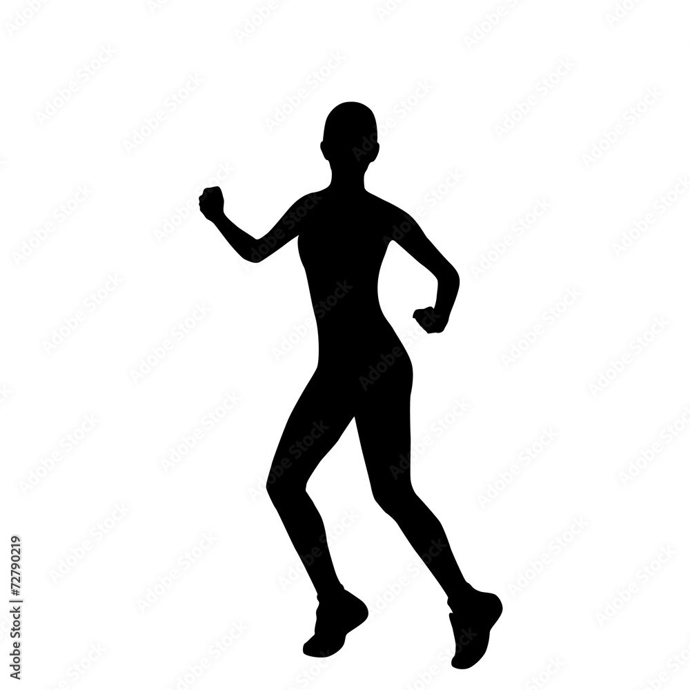 sport woman run silhouettes
