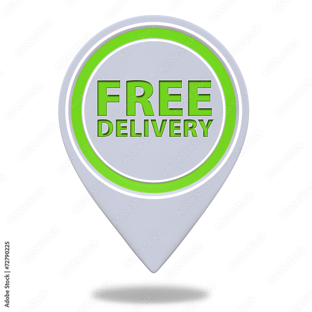 Free delivery pointer icon on white background