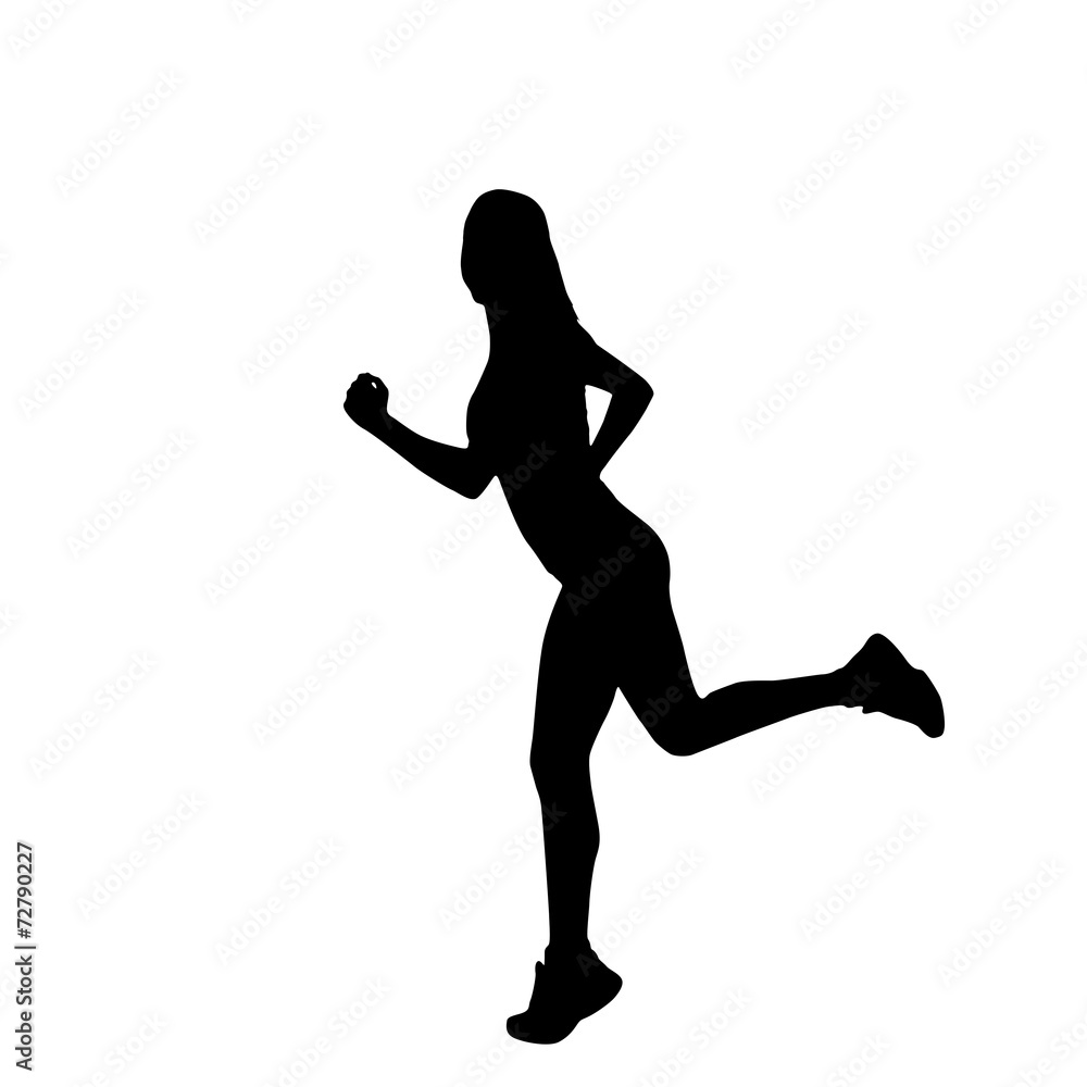 sport woman run silhouettes sport woman run silhouettes