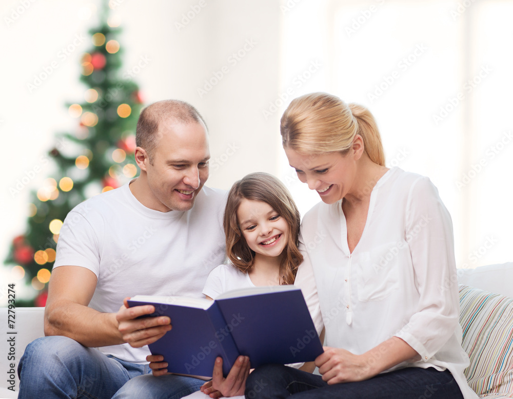 happy family with book at home happy family with book at home