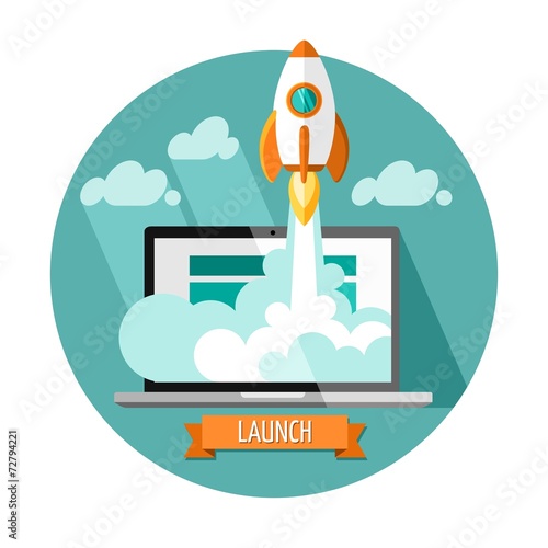 Flat design concept of new business project start up