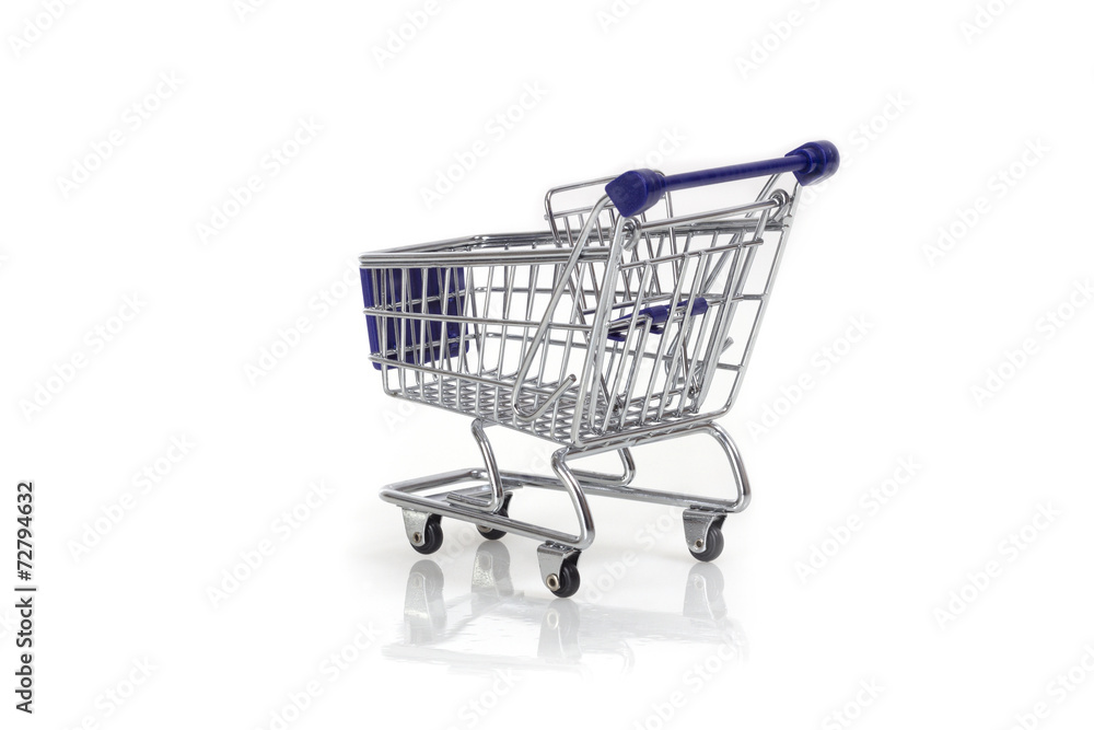 Shopping cart on white Shopping cart on white