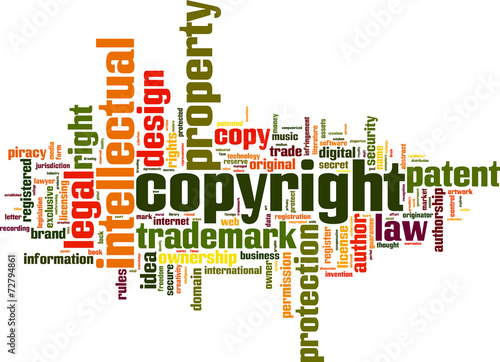Copyright word cloud concept. Vector illustration