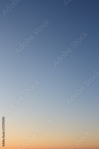 Evening sky without clouds. Clear sky as background or gradient.