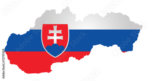 Photo Flag with coat of arms of the Slovak Republic