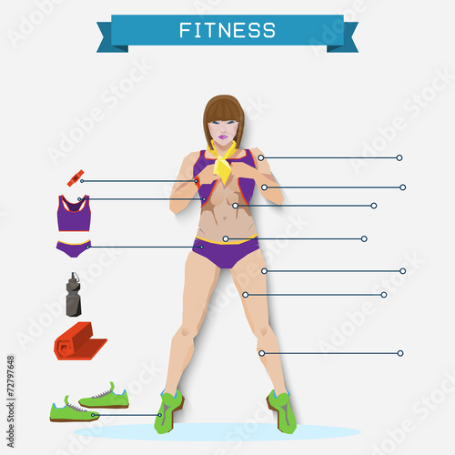 fitness info graphic elements,fitness background,vector