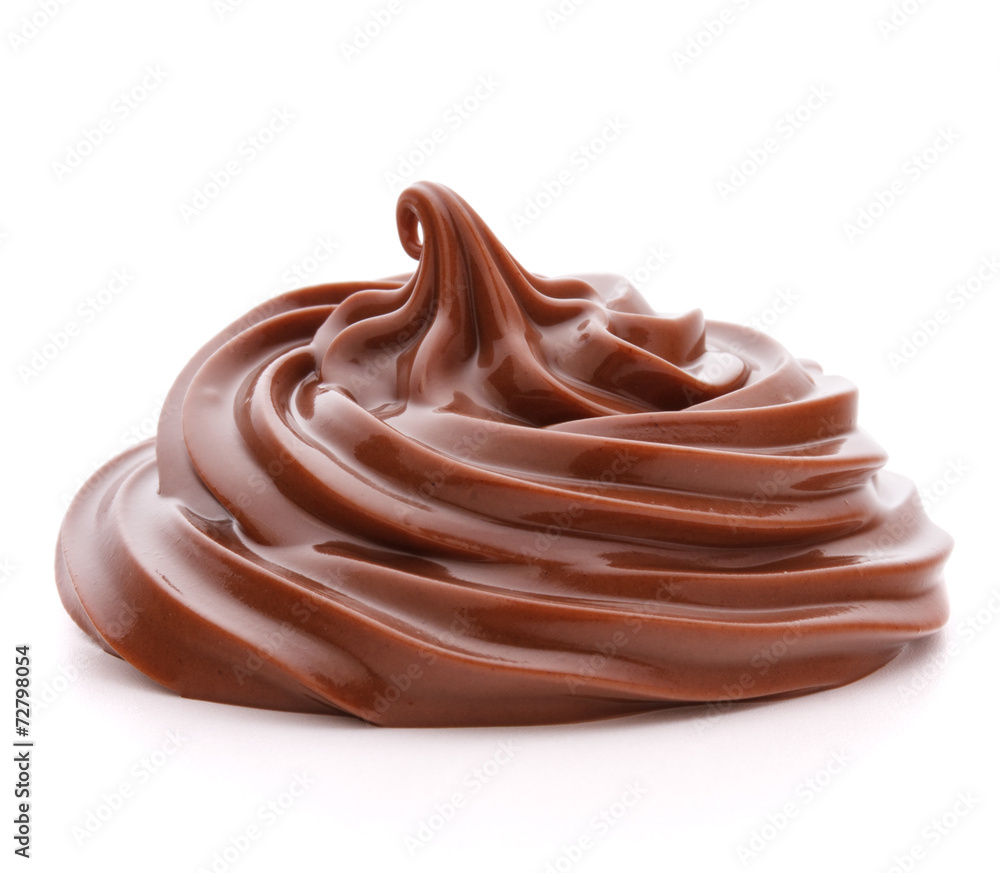 Chocolate cream swirl isolated on white background cutout Chocolate cream swirl isolated on white background cutout