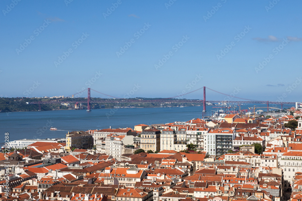 View Of Lisbon City Against Blue Sky