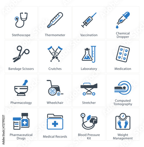 Medical & Health Care Icons Set 1 - Equipment & Supplies