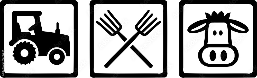 Farming Objects Farmer Tractor Pitchfork Farming Objects Farmer Tractor Pitchfork