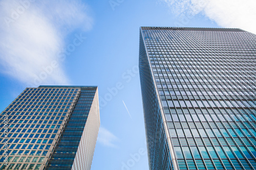 Modern glass architecture of Canary Wharf  London