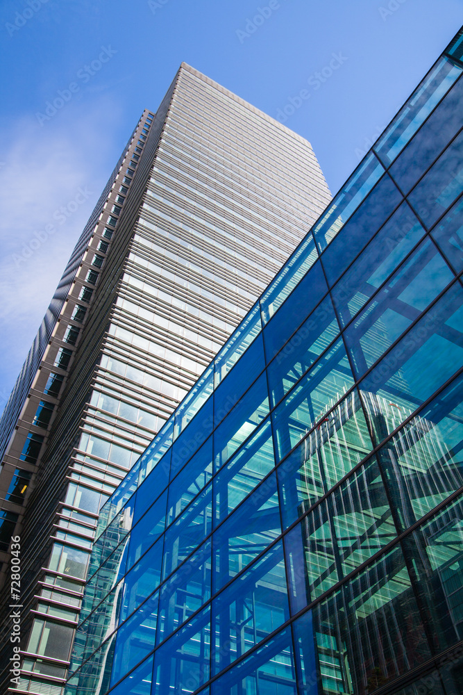 Modern glass architecture of Canary Wharf, London Modern glass architecture of Canary Wharf, London
