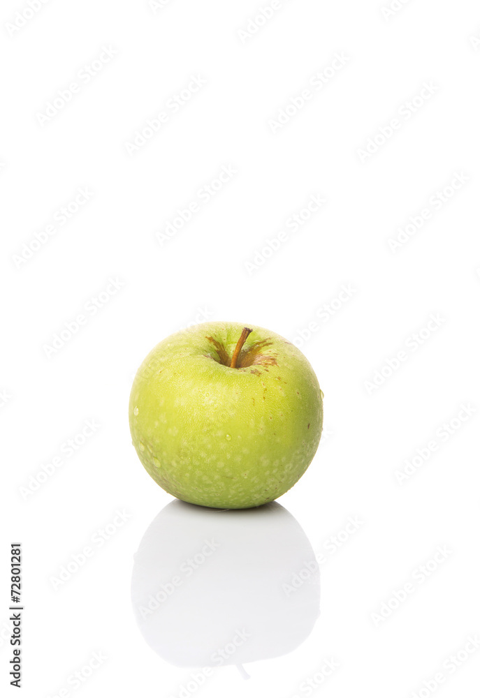 Green apple over white background Green apple over white background