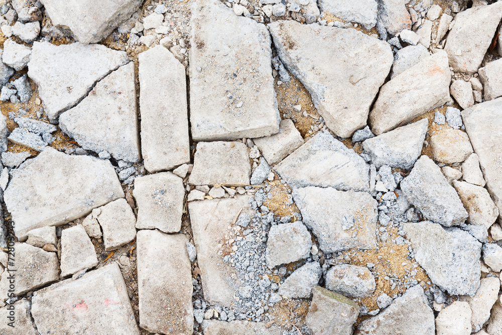 Cracked concrete floor Cracked concrete floor
