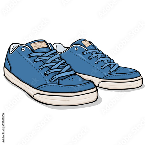 Vector Cartoon Blue Skaters Shoes