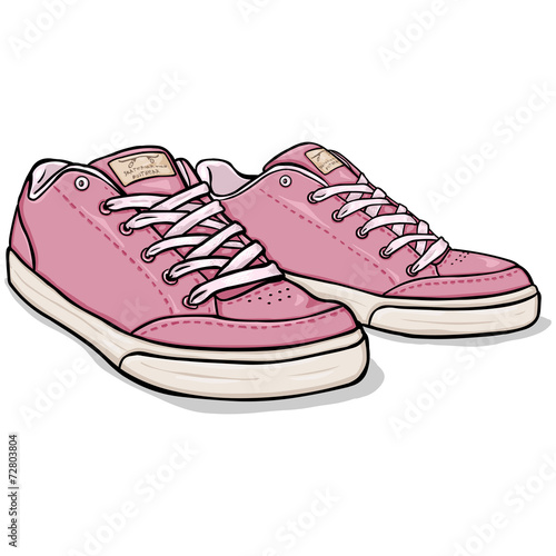 Vector Cartoon Pink Skaters Shoes